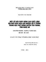 Một số giải pháp nâng cao chất lượng đội ngũ giáo viên chủ nhiệm lớp ở trường trung học phổ thông huyện yên thành, tỉnh nghệ an luận văn thạc sĩ khoa học giáo dục 