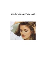 Tài liệu Có nên ''''giải quyết'''' nốt ruồi? ppt