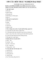 Tài liệu 150 CÂU HỎI TRẮC NGHIỆM ĐẠI HỌC docx