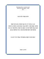 Một số giải pháp quản lý nâng cao chất lượng giáo dục đạo đức cho học sinh ở các trường trung học cơ sở trên địa bàn quận bình tân, thành phố hồ chí minh 