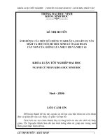 Ảnh hưởng của một số chủng vi khuẩn lam lên sự nảy mầm và một số chỉ tiêu sinh lí ở giai đoạn cây non của giống lúa nhị ưu 838 và nhị ưu 63 