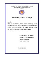 Một số giải pháp phát triển dịch vụ giao nhận hàng háo xuất nhập khẩu bằng đường hàng biển của công ty TNHH TM DV xuất nhập khẩu thiên nhân 