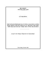 Một số giải pháp quản lý nâng cao chất lượng hoạt động chuyên môn ổ các trường tiểu học trên địa bàn huyện thiệu hóa tỉnh thanh hóa 