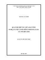 Quan hệ hợp tác giữa hai tỉnh nghệ an (việt nam)   xiêng khoảng (lào) từ 1976 đến 2010 