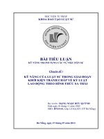 Kỹ năng của luật sư trong giai đoạn khởi kiện tranh chấp về kỷ luật lao động theo hình thức sa thải 