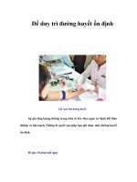 Tài liệu Để duy trì đường huyết ổn định doc