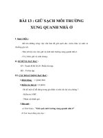 Tài liệu TNXH lớp 1 - BÀI 13 : GIỮ SẠCH MÔI TRƯỜNG XUNG QUANH NHÀ Ở docx