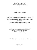 Một số giải pháp nâng cao hiệu quả quản lý hoạt động giáo dục ngoài giờ lên lớp ở trường THPT quận ba đình   thành phố hà nội luận văn thạc sĩ khoa học giáo dục 