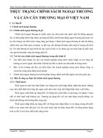 THỰC TRẠNG CHÍNH SÁCH NGOẠI THƯƠNG và cán cân THƯƠNG mại ở VIỆT NAM 