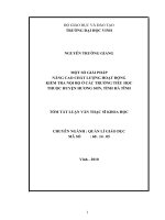 Một số giải pháp nâng cao chất lượng hoạt động kiểm tra nội bộ ở các trường tiểu học thuộc huyện hương sơn,tỉnh hà tĩnh 