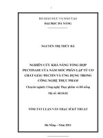 Nghiên cứu khả năng tổng hợp pectinase của nấm mốc phân lập từ cơ chất giàu pectin và ứng dụng trong công nghệ thực phẩm 