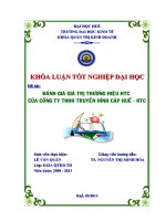 Đánh giá giá trị thương hiệu HTC dựa vào khách hàng của công ty TNHH truyền hình cáp huế   HTC 