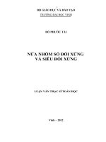 Nửa nhóm số đối xứng và siêu đối xứng luận văn thạc sĩ toán học 