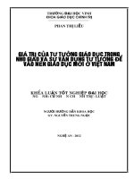 Giái trị của tư tưởng giáo dục trong nho giáo và sự vận dựng tư tưởng đó vào nền giáo dục mới ở việt nam 