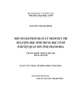 Một số giải pháp quản lý nhằm duy trì số lượng học sinh trung học cơ sở ở huyện quan sơn tỉnh thanh hoá 
