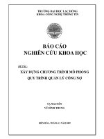 Đề tài xây DỰNG CHƯƠNG TRÌNH mô PHỎNGQUY TRÌNH QUẢN lý CÔNG nợ 