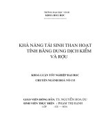 Khả năng tái sinh than hoạt tính bằng dung dịch kiềm và rượu 