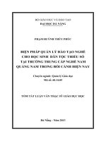 Biện pháp quản lý đào tạo nghề cho học sinh dân tộc thiểu số tại trường trung cấp nghề nam quảng nam trong bối cảnh hiện nay 