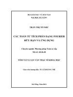 Các toán tử tích phân dạng fourier hữu hạn và ứng dụng 