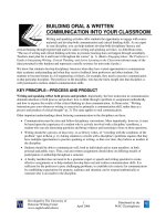 Tài liệu BUILDING ORAL AND WRITTEN COMMUNICATION INTO YOUR CLASSROOM doc