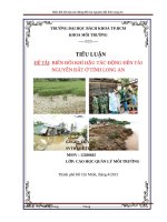 Biến đổi khí hậu tác động đến tài nguyên đất tỉnh long an 