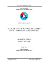 Game of love in restoration comedy = trò đùa tình ái trong hài kịch phục hưng 