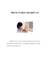 Tài liệu Mùa hè và bệnh viêm phổi ở trẻ doc