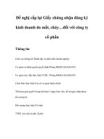 Tài liệu Đề nghị cấp lại Giấy chứng nhận đăng ký kinh doanh do mất, cháy…đối với công ty cổ phần pdf