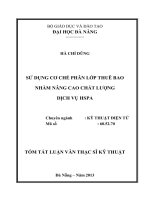 Sử dụng cơ chế phân lớp thuê bao nhằm nâng cao chất lượng dịch vụ HSPA 