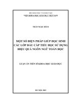 Một số biện pháp giúp học sinh các lớp đầu cấp tiểu học sử dụng hiệu quả ngôn ngữ toán học 