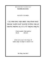 Các phương tiện biểu thị tình thái thuộc ngôn ngữ người tường thuật trong phóng sự của vũ trọng phụng 