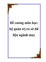 Tài liệu Đề cương môn học: hệ quản trị cơ sở dữ liệu ngành may doc