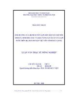 Ảnh hưởng của bệnh suyễn lợn đến một số chỉ tiêu sinh lý, sinh hóa máu và khả năng sản xuất của lợn nuôi trên địa bàn huyện việt yên tỉnh bắc giang 