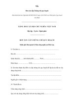 Tài liệu Mẫu Đơn xin cấp Chứng chỉ quy hoạch pptx