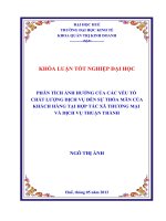 Phân tích ảnh hưởng của các yếu tố chất lượng dịch vụ đến sự thỏa mãn của khách hàng tại hợp tác xã thương mại và dịch vụ  thuận thành 