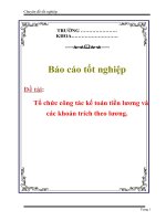 Tài liệu Báo cáo tốt nghiệp:Tổ chức công tác kế toán tiền lương và các khoản trích theo lương. pdf