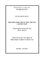 Thế giới nghệ thuật tiểu thuyết cao duy sơn 