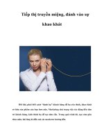 Tài liệu Tiếp thị truyền miệng, đánh vào sự khao khát pdf