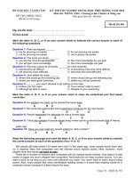 Tài liệu Đề thi chính thức kỳ thi tốt nghiệp THPT 2010 môn Tiếng anh - Chương trình chuẩn và nâng cao (Mã đề thi 384) doc