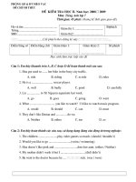 Bài giảng Đề thi Tiếng Anh HKII