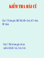 Bài giảng Quan hệ giữa ba cạnh của tam giác, bất đẳng thức tam giác