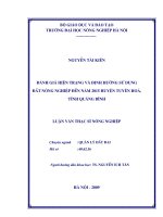 Đánh giá hiện trạng vμ định hướng sử dụng đất nông nghiệp đến năm 2015 huyện tuyên hoá, tỉnh quảng bình 