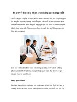 Tài liệu Bí quyết khích lệ nhân viên nâng cao năng suất pptx