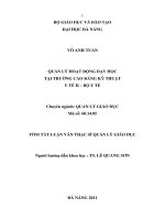 Quản lý hoạt động dạy học tại trường cao đẳng kỹ thuật y tế II   bộ y tế 