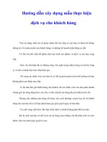 Tài liệu Hướng dẫn xây dựng mẫu thực hiện dịch vụ cho khách hàng ppt