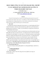 Hoàn thiện công tác kế toán doanh thu, chi phí và xác định kết quả kinh doanh tại công ty trách nhiệm hữu hạn changshin việt nam 