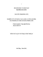 Nghiên cứu sử dụng cao lanh a lươi làm phụ gia pozzolan cho xi măng portland 