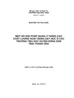 Một số giải pháp quản lý nâng cao chất lượng hoạt động dạy học ở các trường tiểu học huyện đông sơn tỉnh thanh hóa luận văn thạc sĩ khoa học giáo dục 