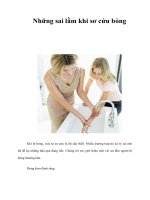 Tài liệu Những sai lầm khi sơ cứu bỏng doc