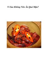 Tài liệu Vì Sao Không Nên Ăn Quá Mặn? doc